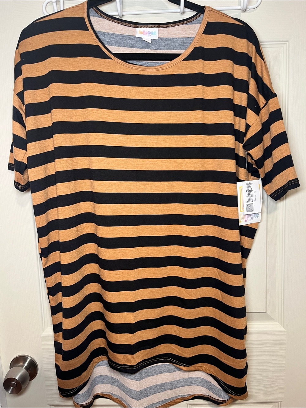 LuLaRoe Black and Brown Striped Tunic